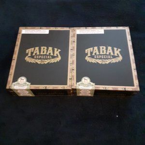 2 Tabak Especial empty cigar boxes.